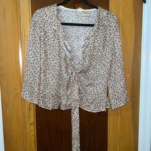 Sezane Silk Floral Blouse